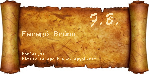 Faragó Brúnó névjegykártya